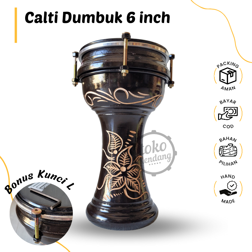Jual Calti 6 Inch Ukir Hitam Suara Darbuka Dumbuk Mika Alat Sholawat ...