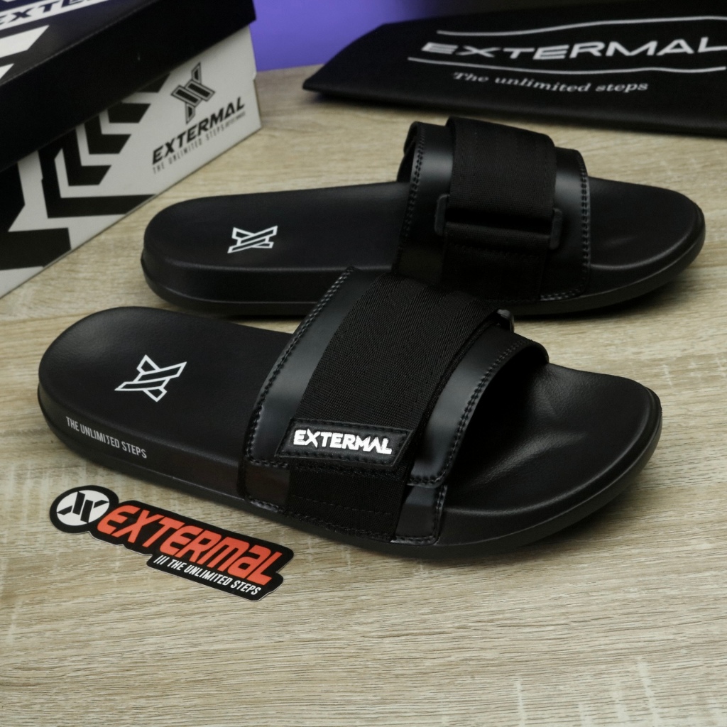 Jual EXTERMAL Sandal Slide Cowok Slip On Casual Pria Ex 025 Ukuran 39 ...