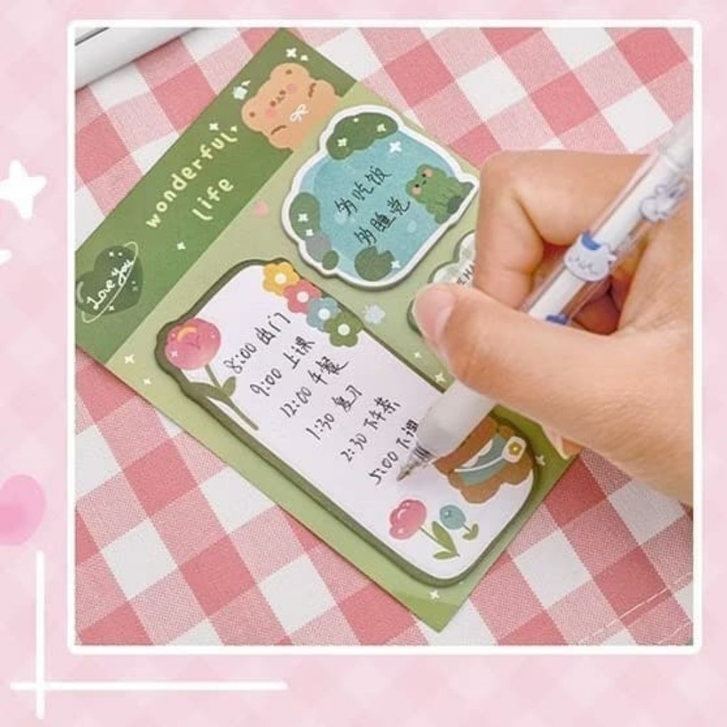 Jual Sticky Note Lucu 3in1 Tempelan Kertas Catatan 60 Lembar Tempelan ...