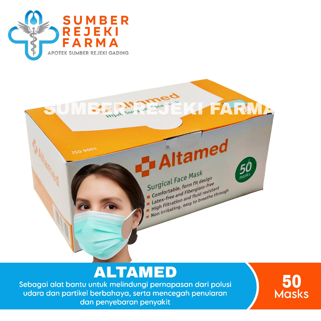Jual Masker Medis Earloop Altamed 3ply Per BOX isi 50 pcs | Shopee ...