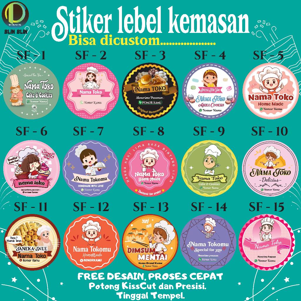 Jual Sticker Lebel Kemasan, Stiker Custom, Stiker Cutting Tinggal ...