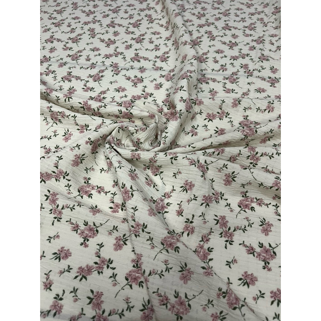 Jual KAIN CRINGKLE MOTIP BUNGA CAMILA KOREAN VINTAGE BRANDED COD ...