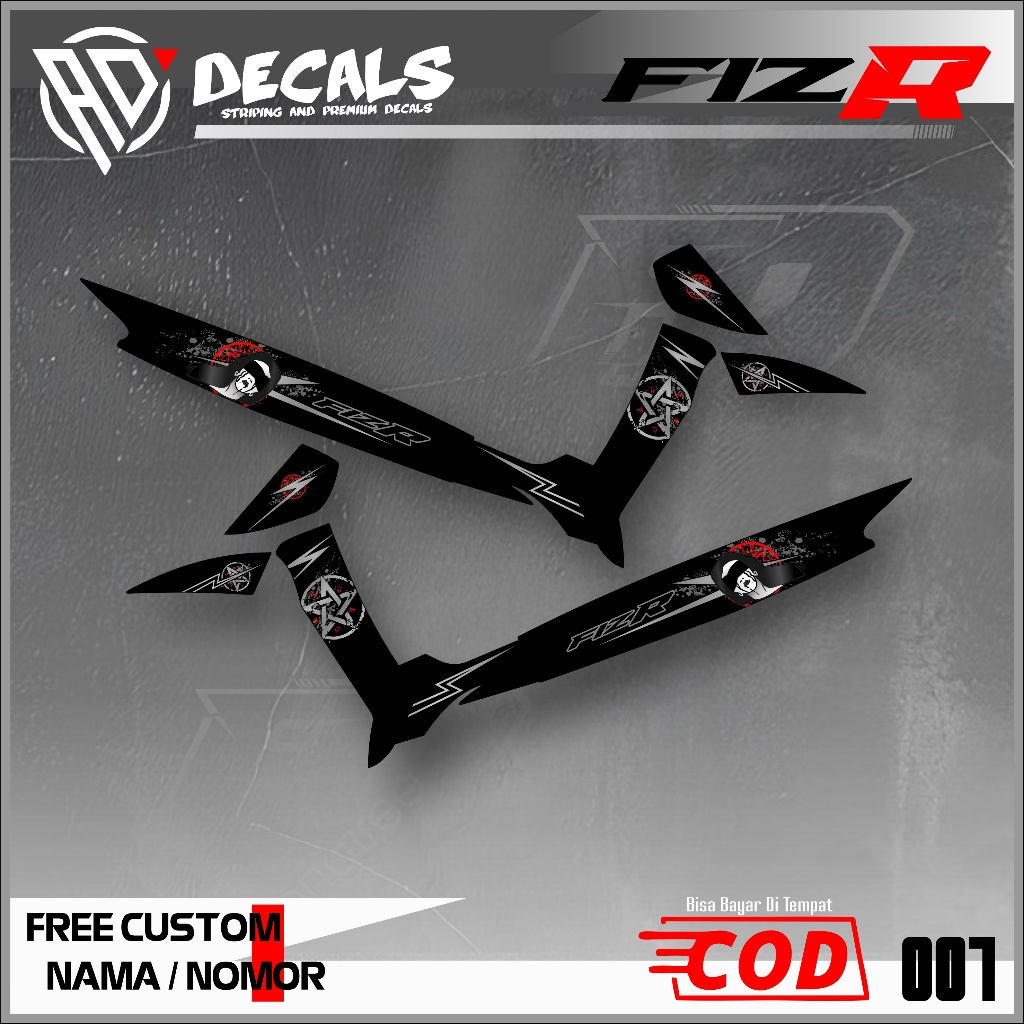 Jual AD decals-001 Sticker Striping Transparan Motor FiZ R - Striping ...