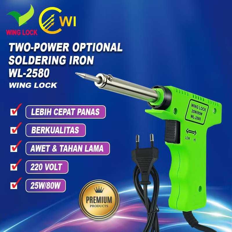 Jual Solder Tembak Wing Lock 25W/80W, Solder Pistol WL-2580 220V ...