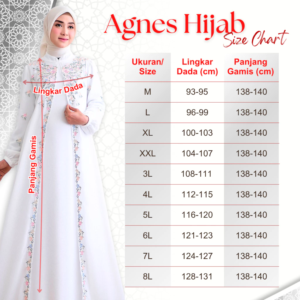 Gamis Putih Lebaran Terbaru Bordir Bunga Baju Muslim Wanita Abaya Hitam Gaun Pesta Kondangan detail bordir bunga
