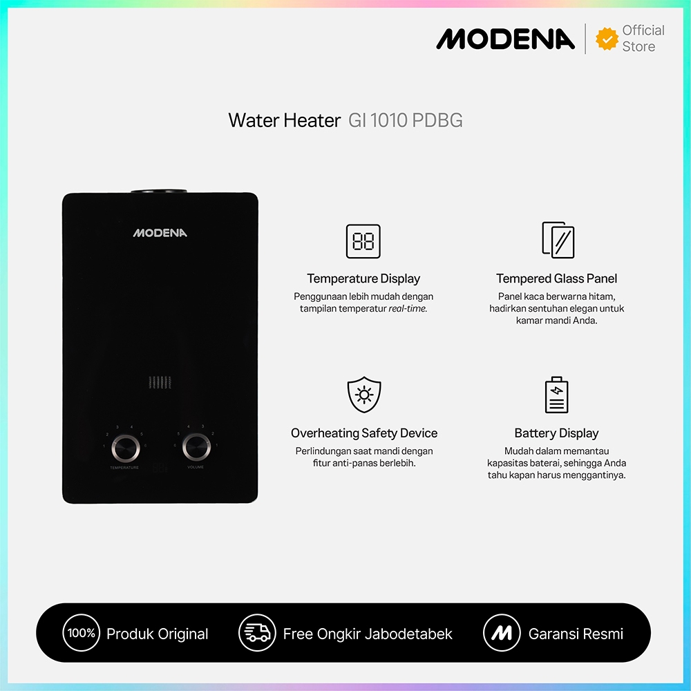 Jual MODENA LPG Gas Instant Water Heater 10L/min - GI 1010 PDBG ...