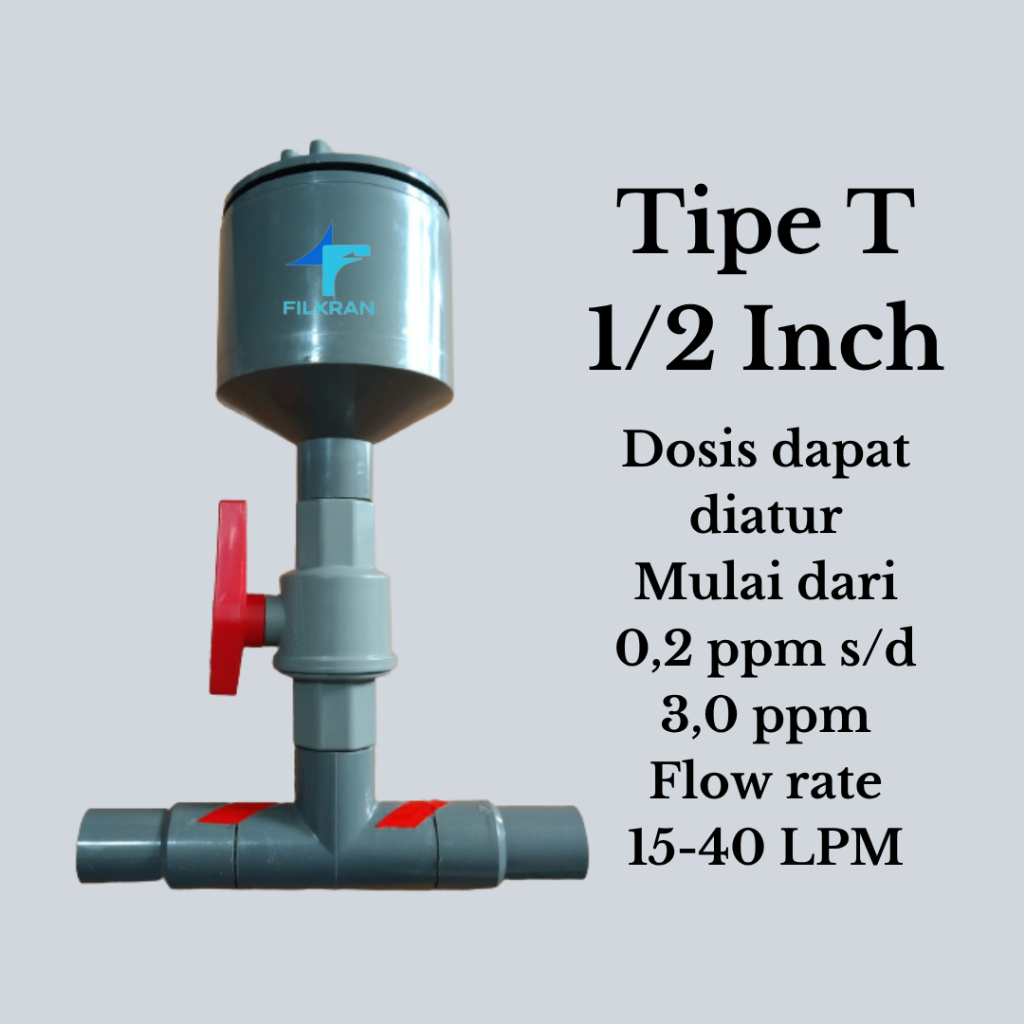Jual FILKRAN Chlorinator / Klorinator T Chlorine/ Reaktor Kaporit 1/2 ...