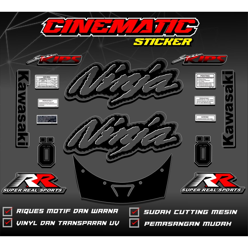 Jual sticker striping ninja RR old 2007 transparan uv (bisa riquest ...