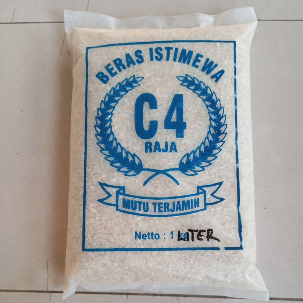 Jual BERAS ISTIMEWA C4 RAJA KEMASAN 1KG & 1 LITER | Shopee Indonesia