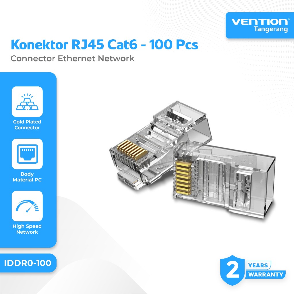 Jual Vention Konektor RJ45 Cat6 UTP Modular Gigabit Jack Plug Connector ...