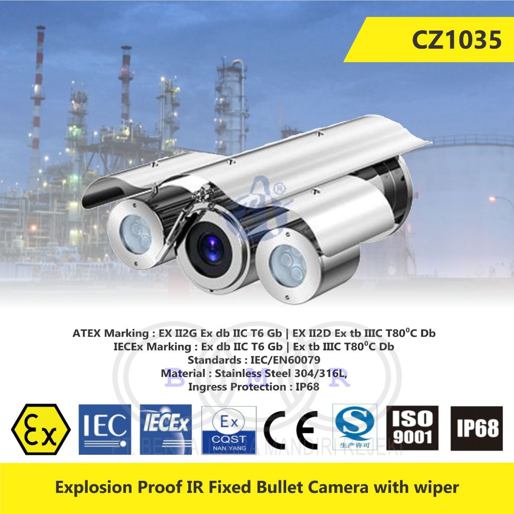 Jual Explosion Proof ATEX Certified CCTV IR Fixed Bullet Network Camera ...