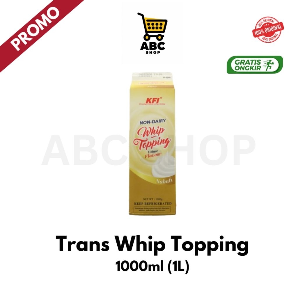 Jual Trans Whip Topping Gold non dairy 1000ml/1Liter | Shopee Indonesia
