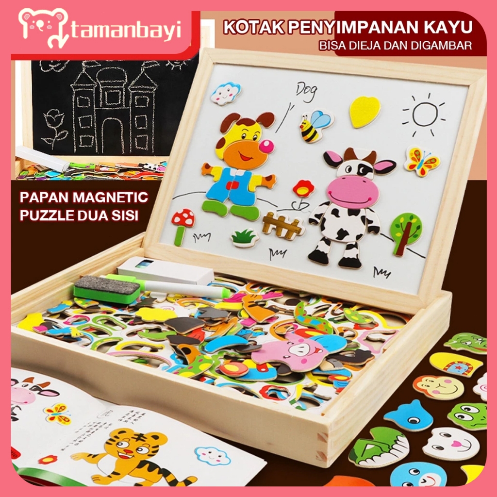 Jual Educational Magnetic Puzzle Board 100 Pcs Mainan Papan Tulis Anak ...