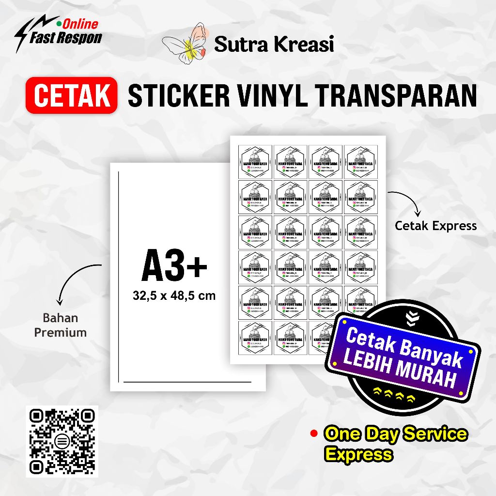 Jual Cetak sticker vinyl transparan A3+ | Shopee Indonesia