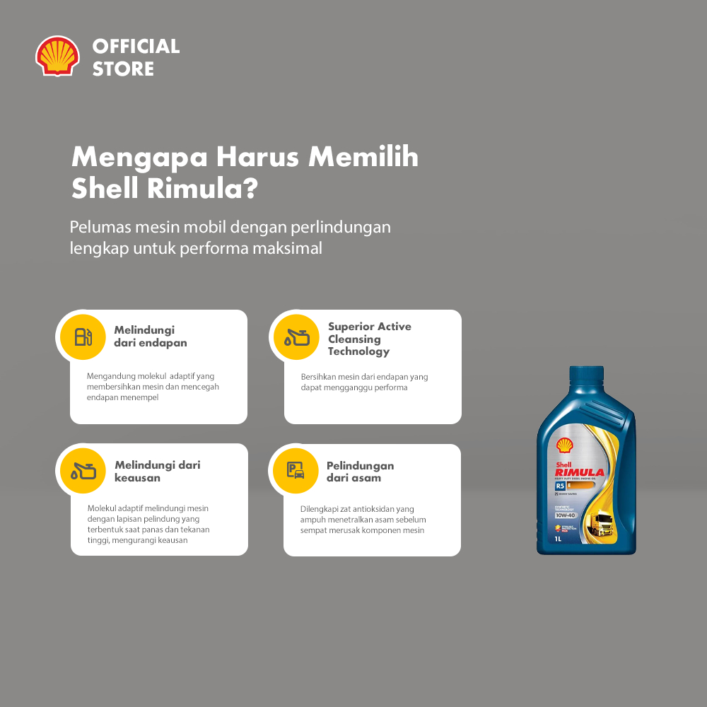 Jual Oli Mobil Diesel Shell Rimula R5 E (1L) – Full Synthetic Pelumas ...