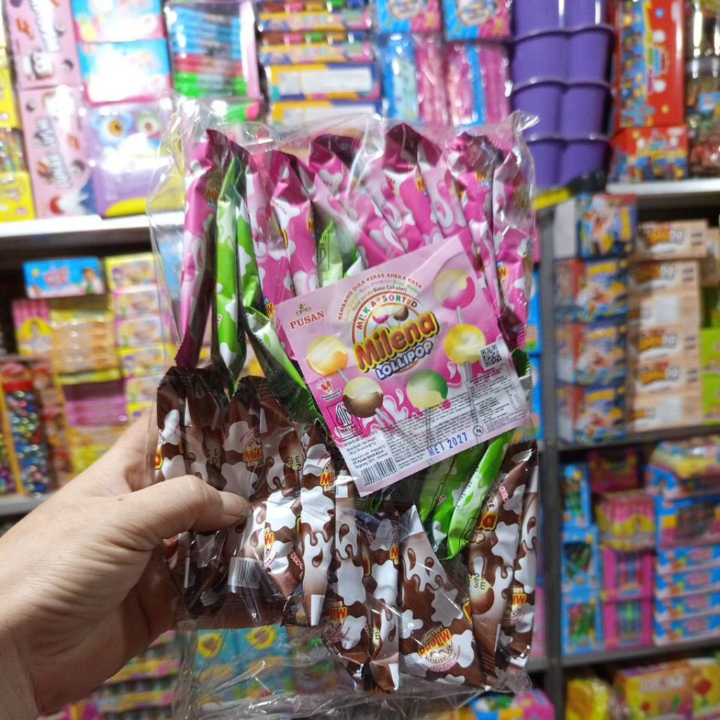 Jual PERMEN LOLLIPOP MILENA MIX 30 PCS | Shopee Indonesia
