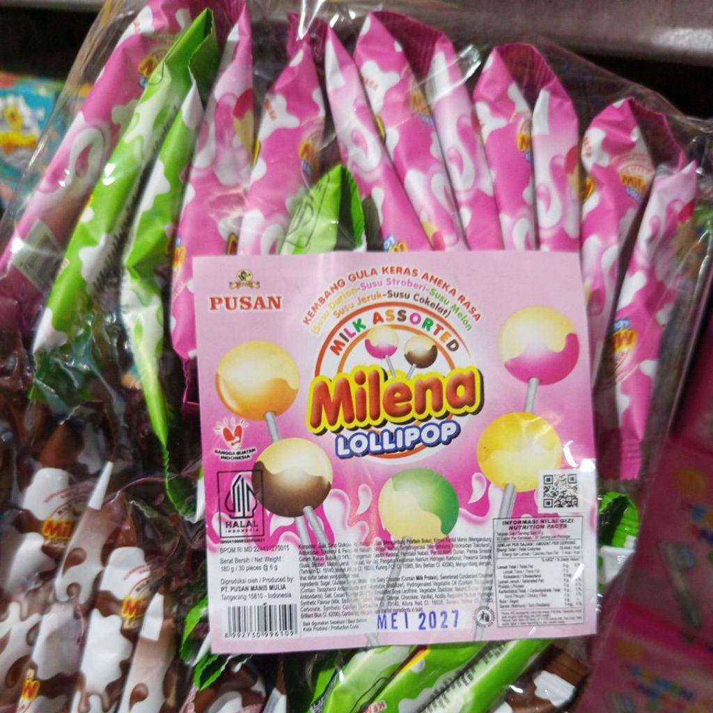 Jual PERMEN LOLLIPOP MILENA MIX 30 PCS | Shopee Indonesia