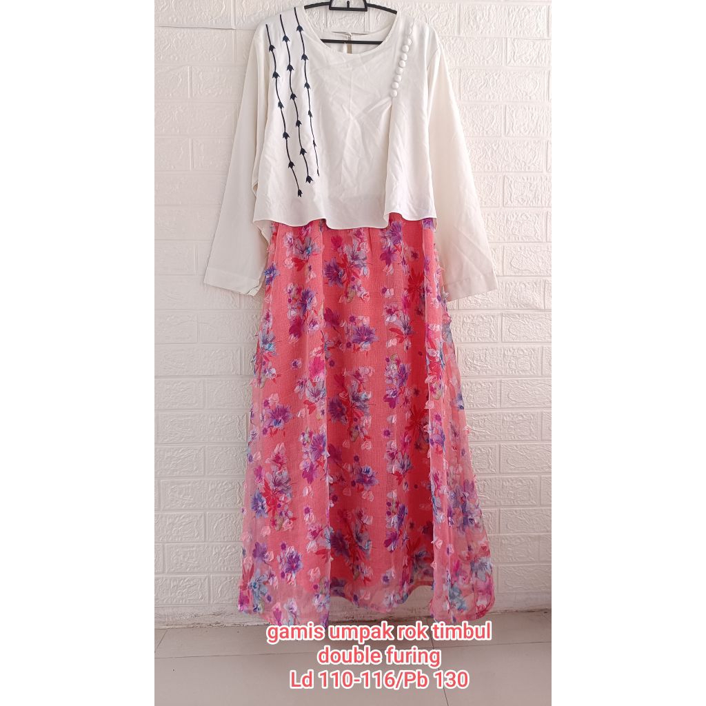 Jual gamis umpak rok timbul plvd | Shopee Indonesia