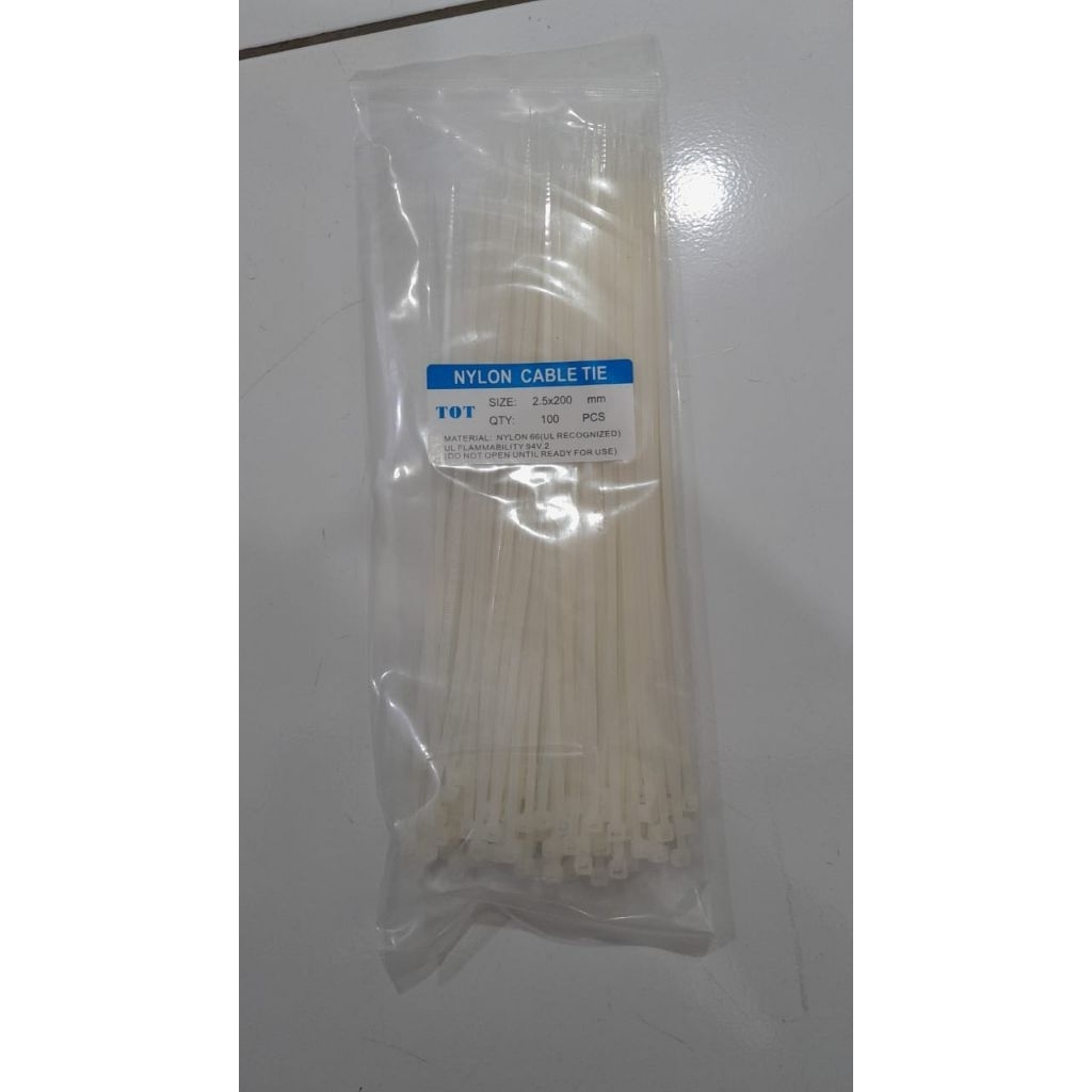 Jual Kabel Ties 2.5x200mm isi 100pcs Nylon Cable Tie 15cm Insulock Tis ...