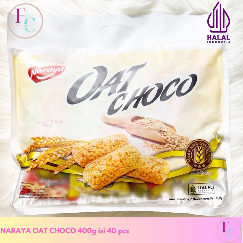 Jual Naraya Oat Choco Bag Besar 400g isi 40pcs | Shopee Indonesia