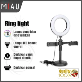 Ring Light 16cm Tripod Dudukan Ponsel Ring Light Desktop Lampu Pengisi Desktop