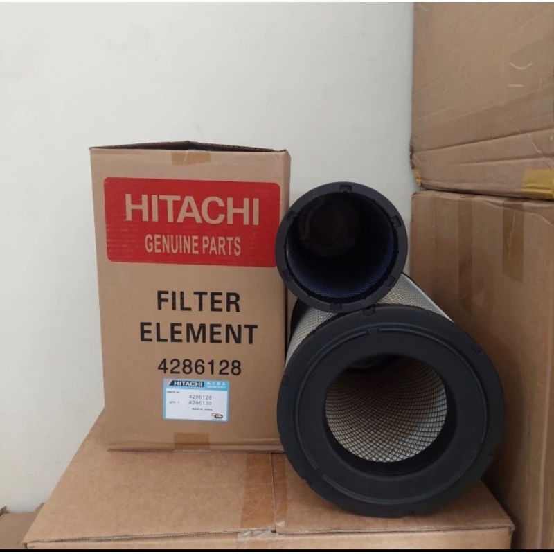 Jual FILTER UDARA Zx20 Zx210 HITACHI 4286128 4286130 1SET IN+OUT FILTER ...