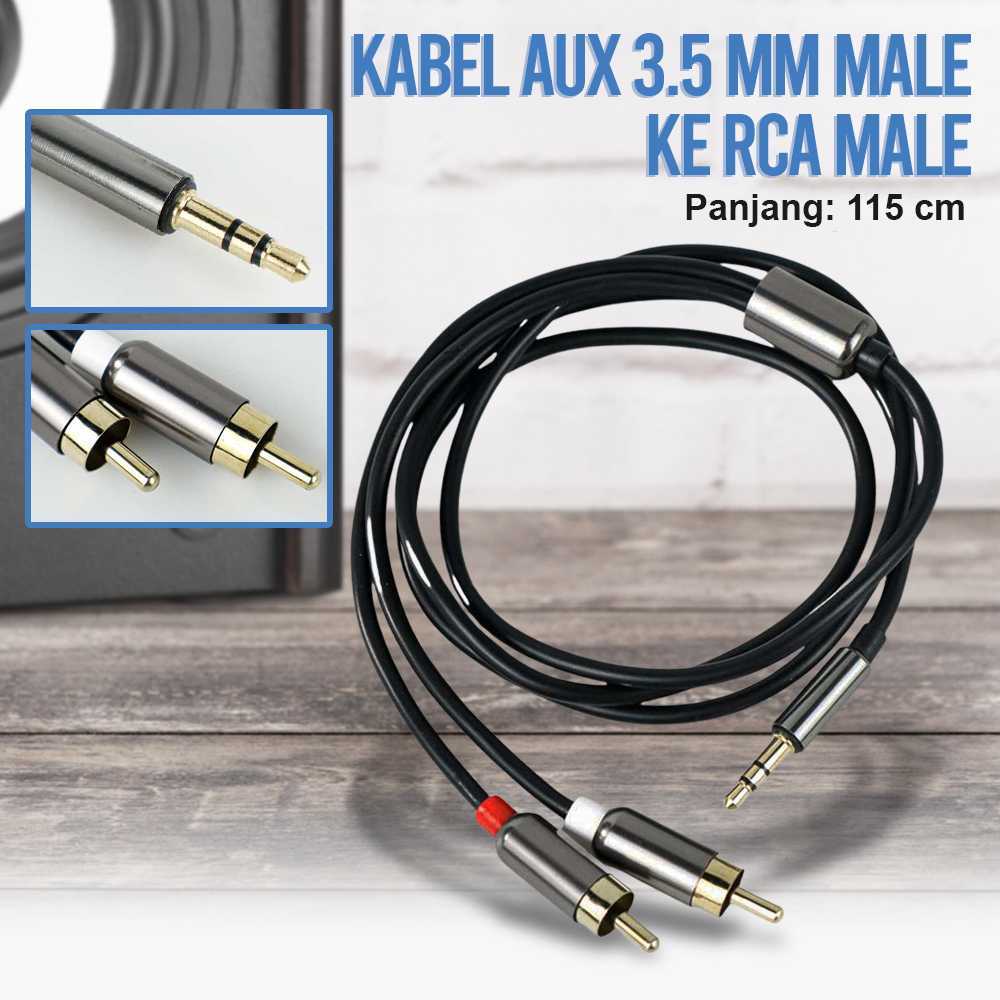 Jual FONKEN Kabel AUX to RCA Kabel Audio Jack 3.5mm to RCA Speaker AUX ...