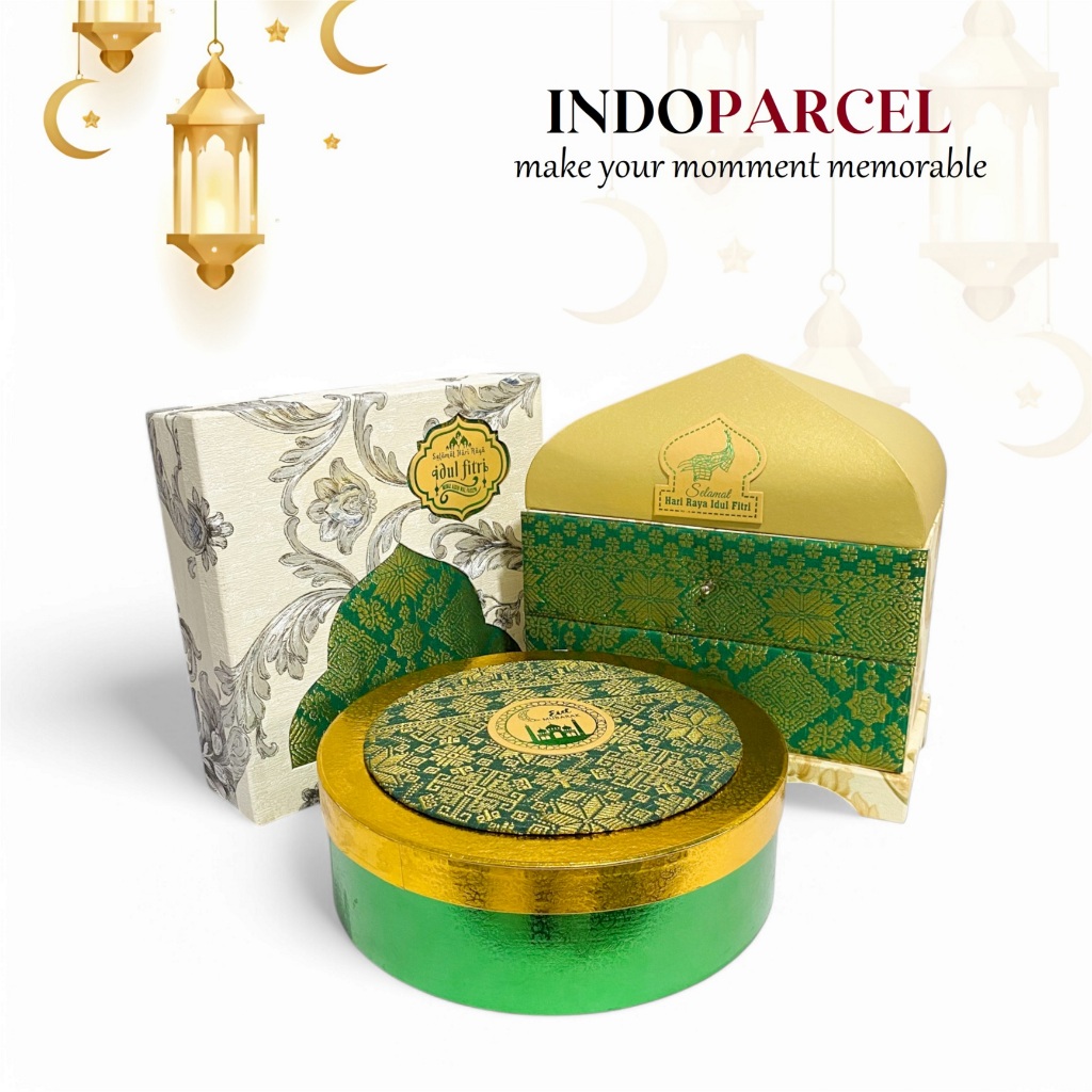 INDOPARCEL - Eid Heritage Box Hard Box Songket Edisi Lebaran Tempat Penyimpan 3-4 Toples Kue Kering 500 gram Box Hampers Idul Fitri Variasi Tutup Bungkus Kemasan Idul Fitri Viral Terbaru Box Gift Lebaran