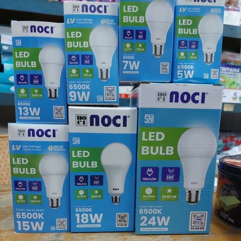 Jual lampu LED 24 , 18 ,15 ,13 , 11 , 9 , 7 ,5 watt merek NOCI | Shopee ...