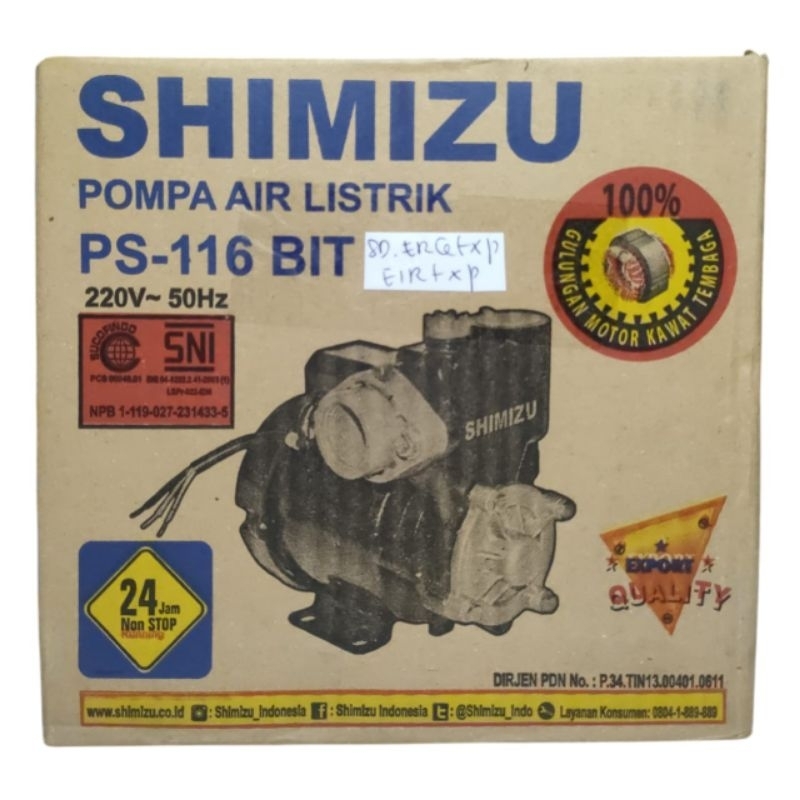 Jual SHIMIZU PS116BIT MESIN AIR SUMUR DANGKAL NON OTOMATIS POMPA AIR ...