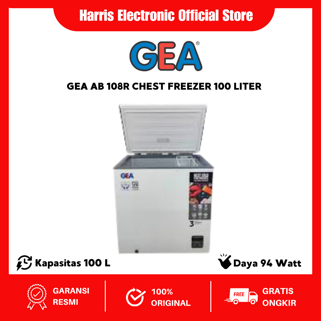 Jual CHEST FREEZER GEA 100 LITER AB-108R GARANSI RESM | Shopee Indonesia
