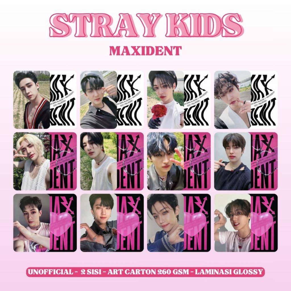 Jual Photocard STRAY KIDS MAXIDENT - PC 2 Sisi | Shopee Indonesia