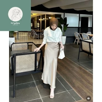 Rok Satin Silk A Line Mermaid Skirt Satin Wanita Panjang