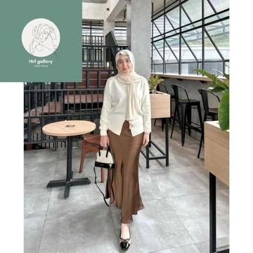Rok Satin Silk A Line Mermaid Skirt Satin Wanita Panjang