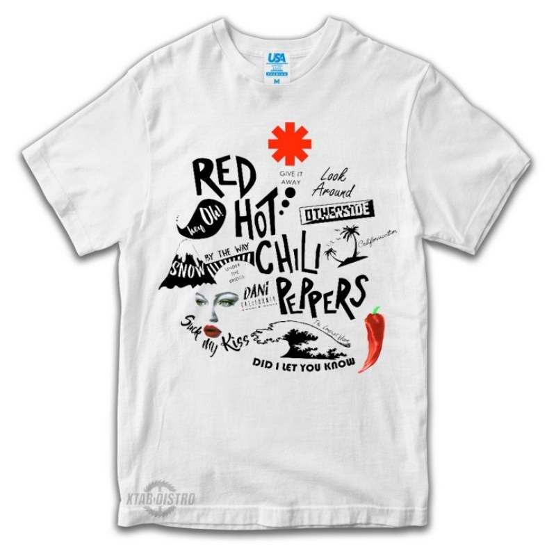Jual Kaos RED HOT CHILLI PEPPERS MOTHER EARTH TOUR PUTIH | Shopee