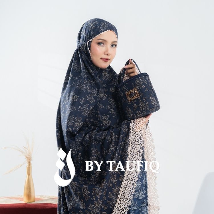 By Taufiq | Mukena Chiara Series | Mukena Dewasa Katun Voil 2in1 Resleting | Mukena Motif Renda Mewah | Mukena Tas Mewah
