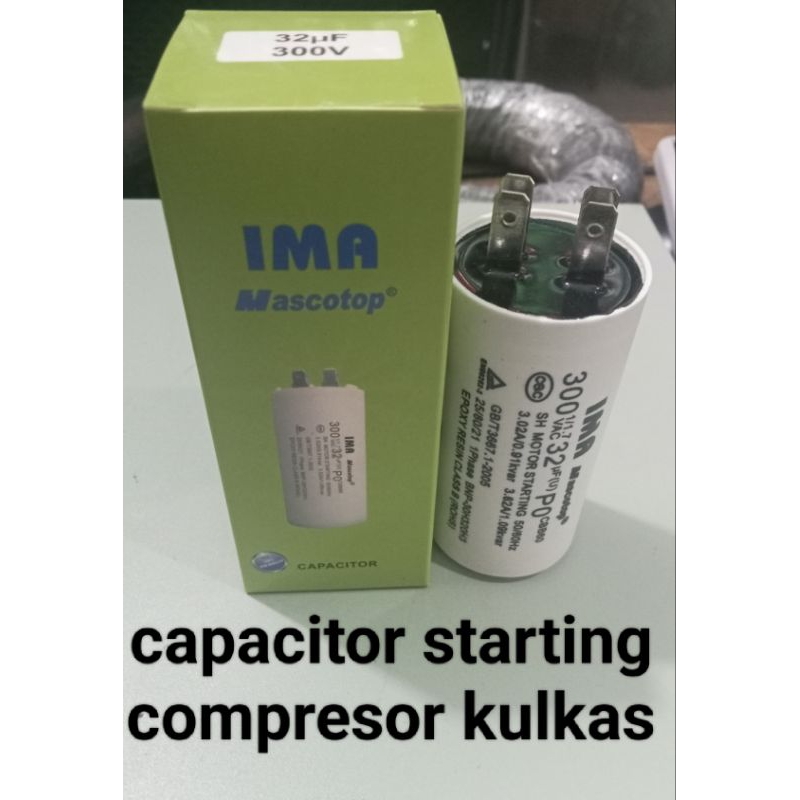 Jual kapasitor capacitor starting compresor kulkas 32uf 300vac | Shopee ...