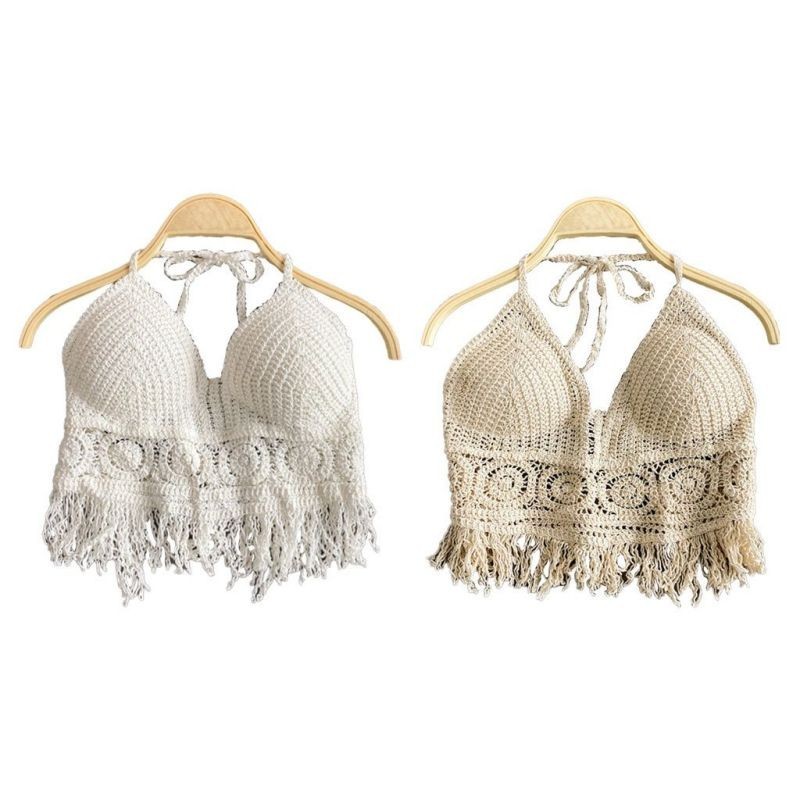 Jual Tank Top Wanita Crochet Rajut Crochet Bralette Rajut Tangtop Tank ...