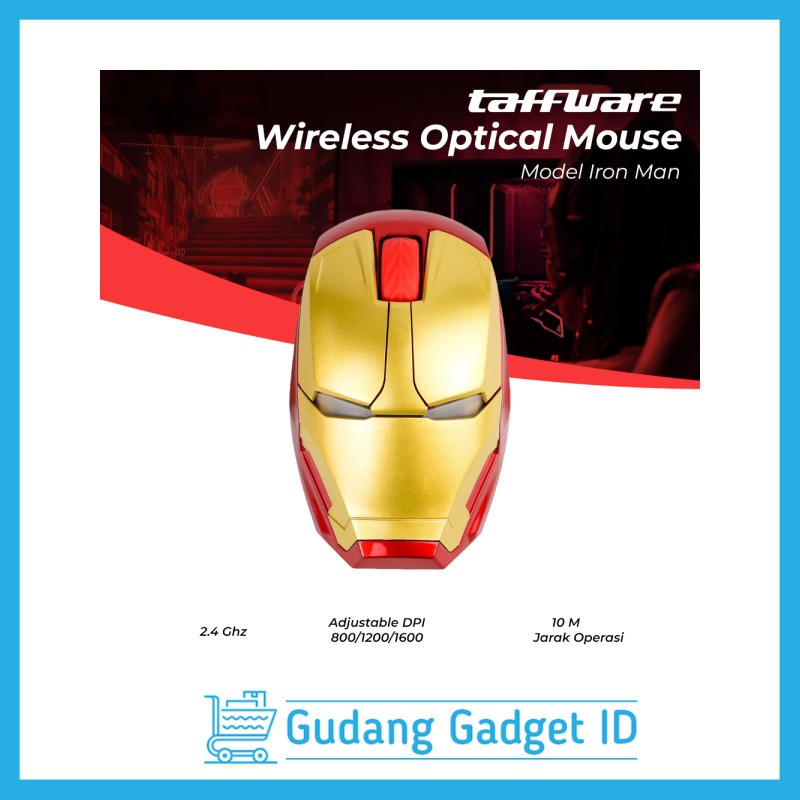 Jual Mouse Wireless Mouse Laptop PC Komputer Model Iron Man 2.4 Ghz ...