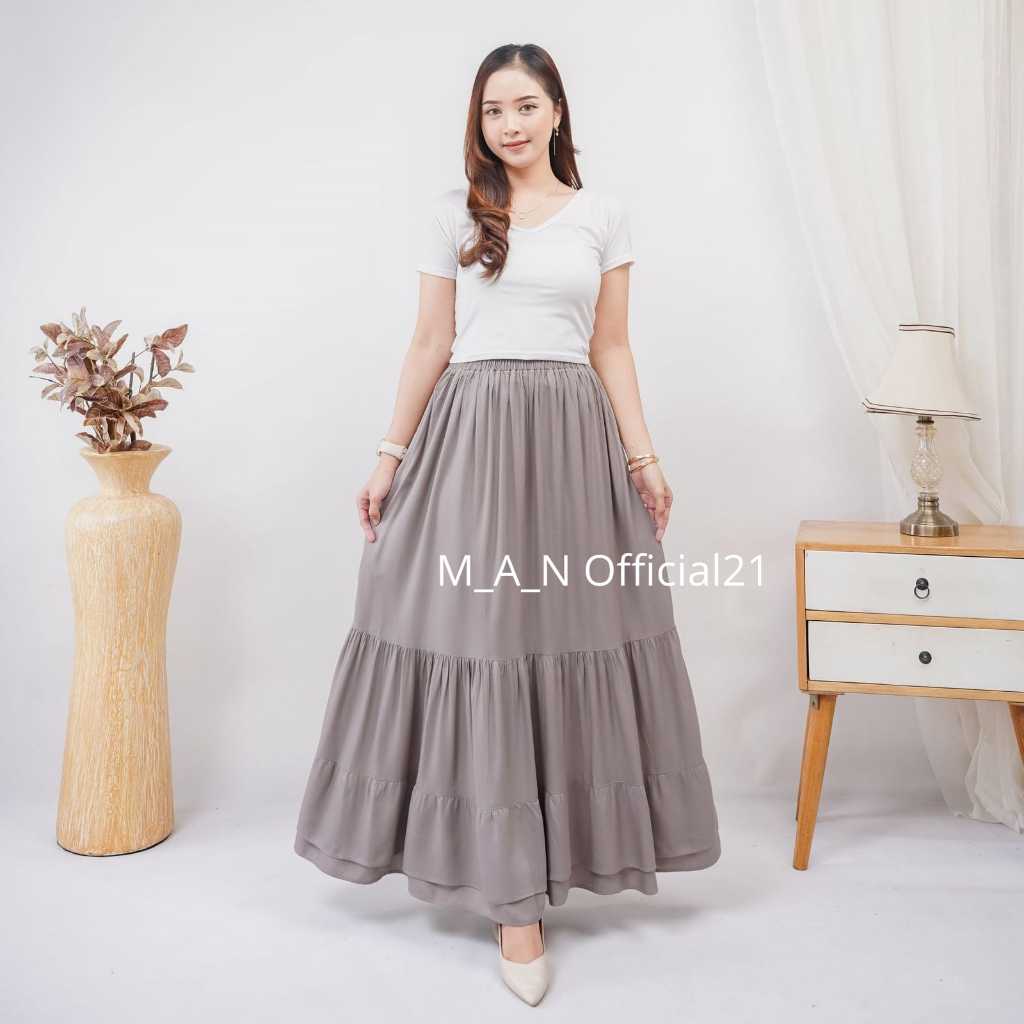 Jual Rok Canda Susun korean skirt style bahan rayon twill premium ...