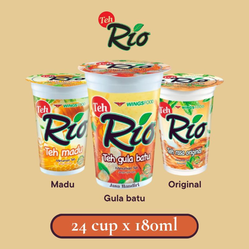 Jual Teh Rio Minuman Teh Rasa Gula Batu, Madu & Original 24 x 180ml ...