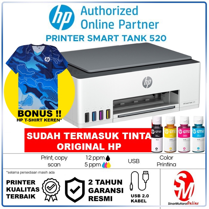 Jual HP Printer 520 Smart Tank Print Scan Copy | Shopee Indonesia