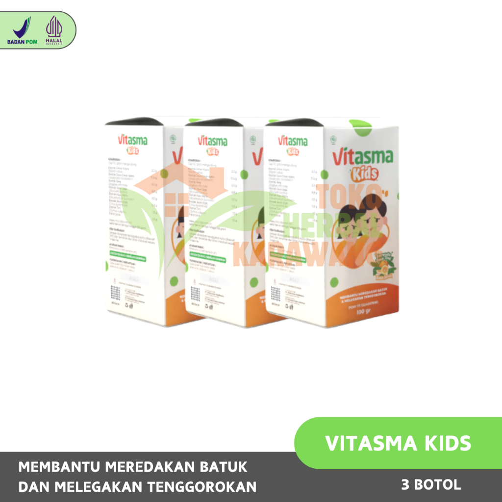 Jual 3 Botol Vitasma Kids – Madu Herbal Meredakan Batuk Anak & Masalah ...