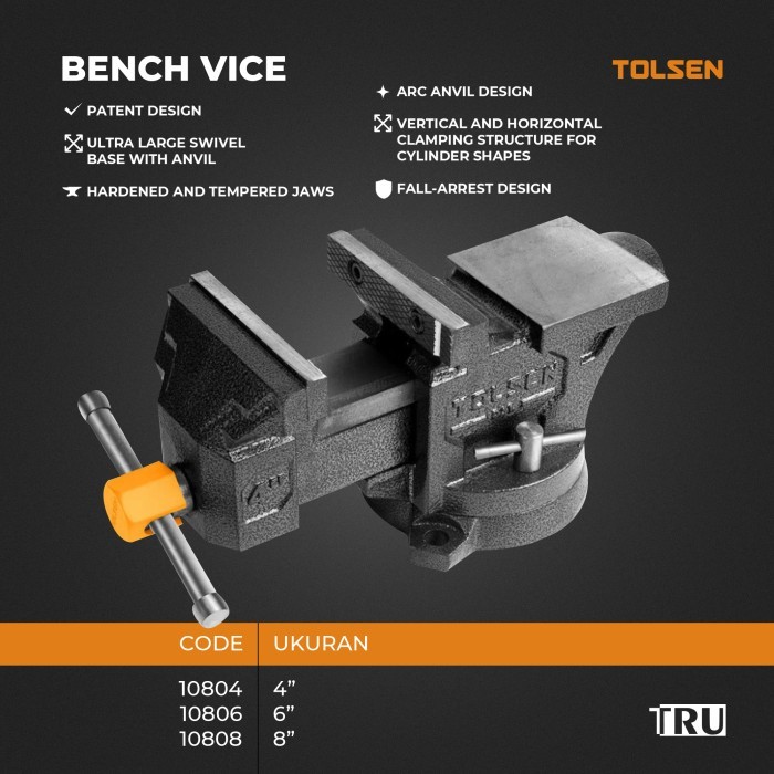 Jual TOLSEN Catok ragum Meja putar Bench Vice 4 6 8 inch 10804,10806 ...