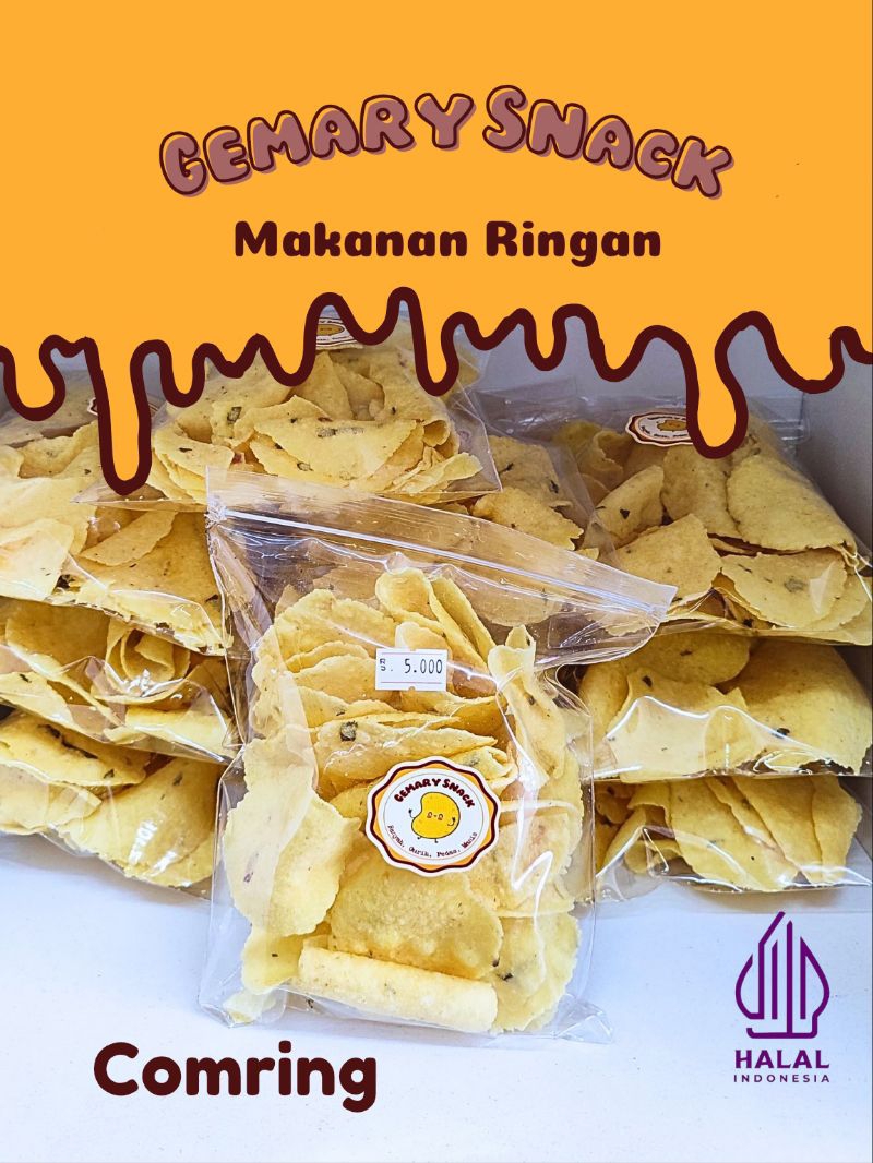 Jual GEMARY SNACK Cemilan Enak 100% COMRING / JABLOG Gurih, Asin ...