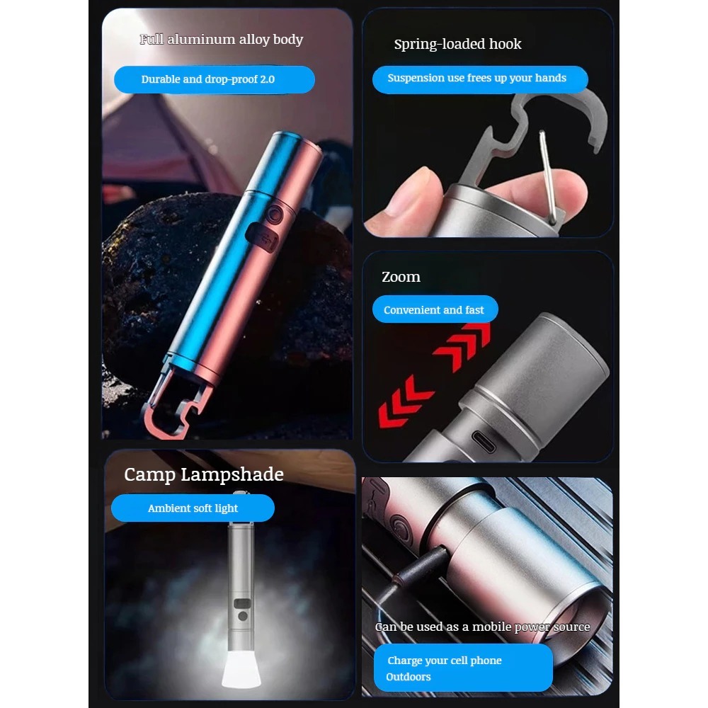 Jual Senter Laser Zoom Multifungsi yang Dapat Ditarik 1800mah/Senter ...