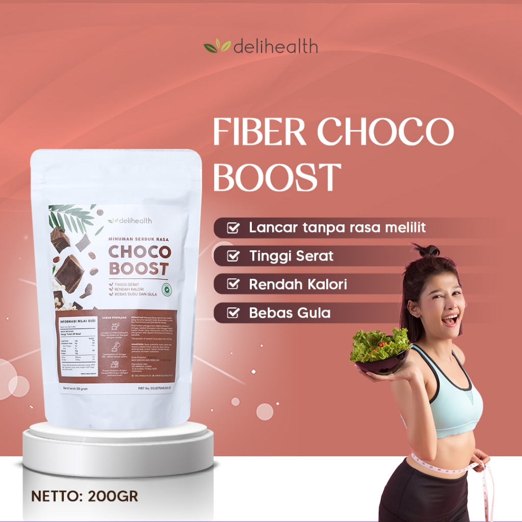 Jual Delihealth Fiber Choco Boost 200gr | Shopee Indonesia