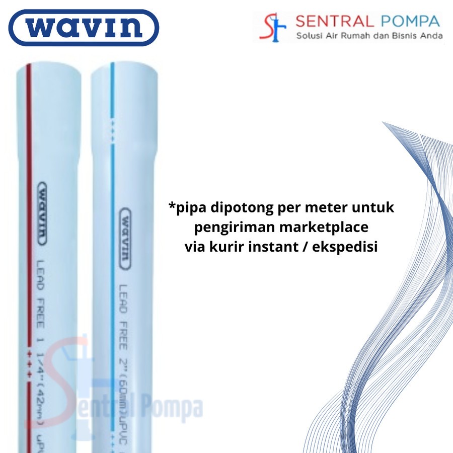 Jual Pipa PVC Wavin AW Putih 1/2