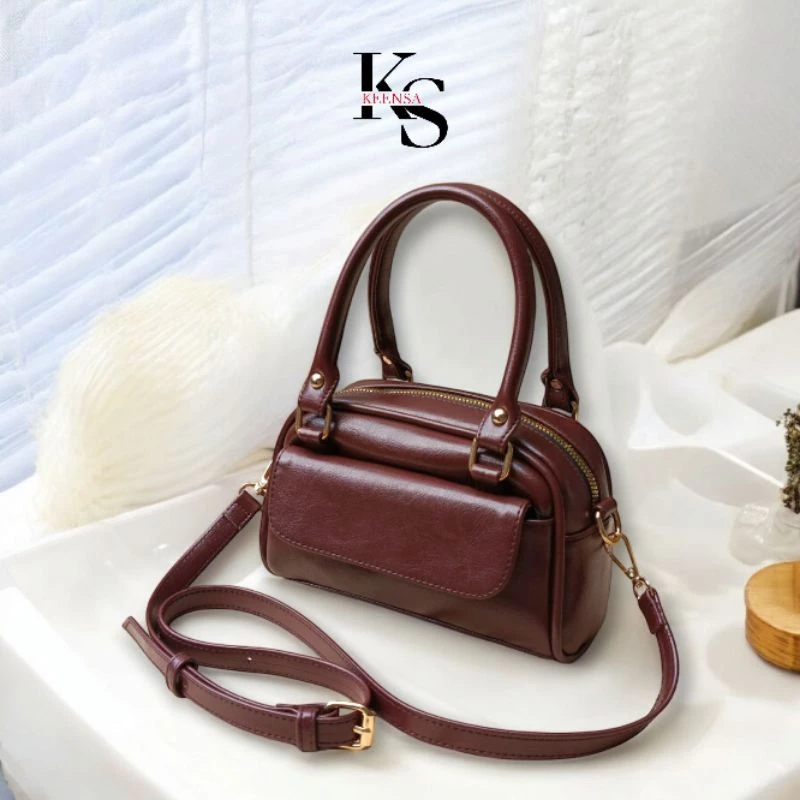 Keensa Aira Bag Wanita Kulit PU Elegan Retro