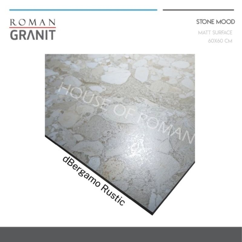 Jual Roman Granit 60x60 dBergamo Rustic (Stone Mood) / Lantai Granit ...